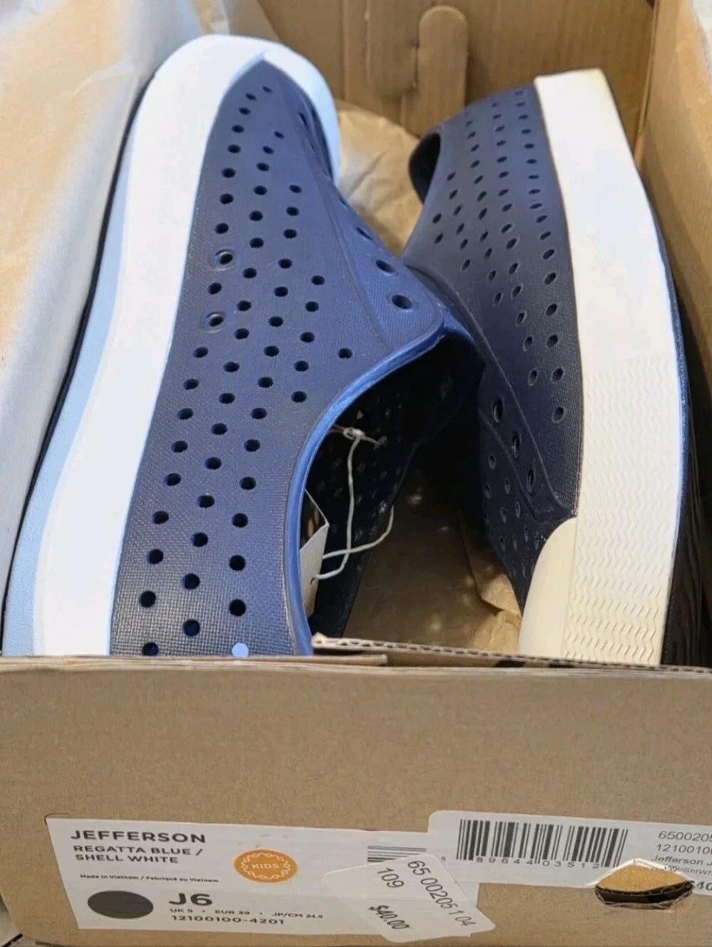 Native Unisex Jefferson Navy Blue Lightweight SlipOn Sneakers US Men Sz 6 Wmns 8